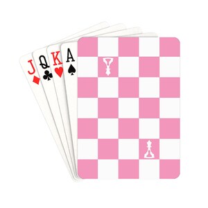 Spielkarten rosa-weiß Schachbrett (Buenos New Chess)