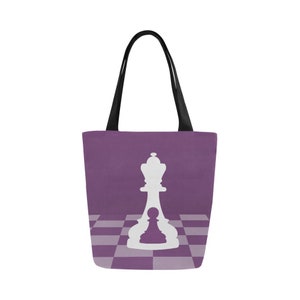 Einkaufstasche aus Canvas mit Lila Board (Buenos New Chess)