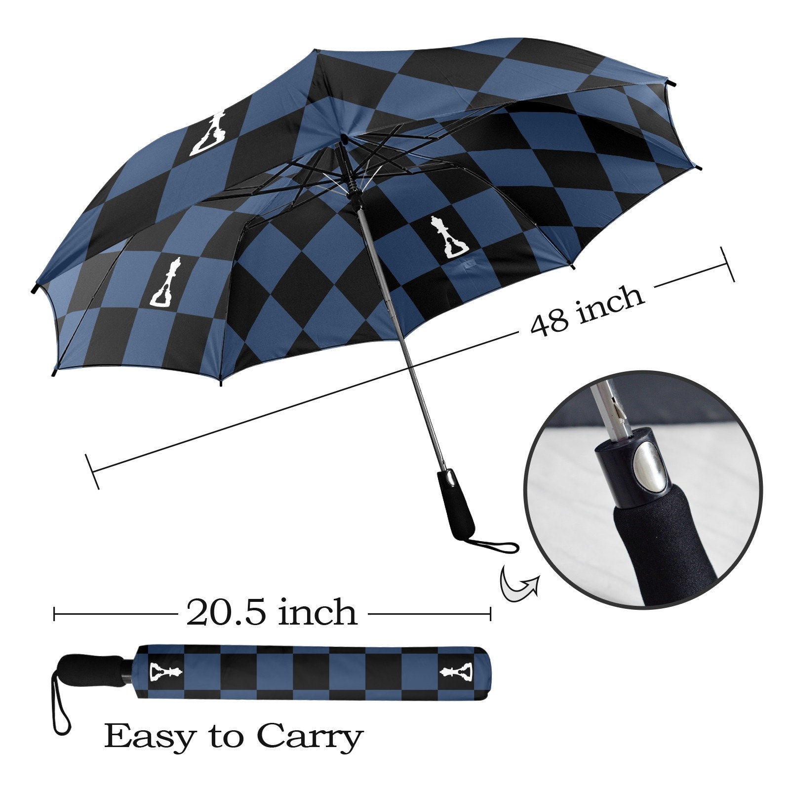 Krago Auto Open 8-Rippen-Fiberglas-gerader Regenschirm mit