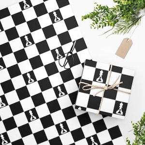 Carta da regalo a scacchi bianchi e neri (Buenos New Chess)