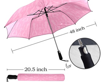 Foldable Umbrella Semi-Automatic Pink  (Buenos New Chess)