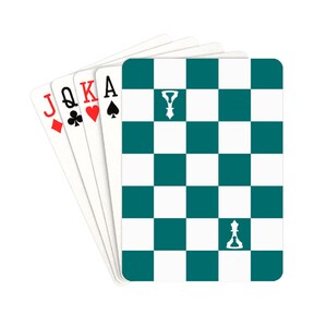 Juego de cartas a cuadros verdes y blancos (Buenos New Chess)