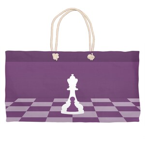 Weekender Tragetasche Lila Brett mit Seil Oder Gewebten Griffen (Buenos New Chess)