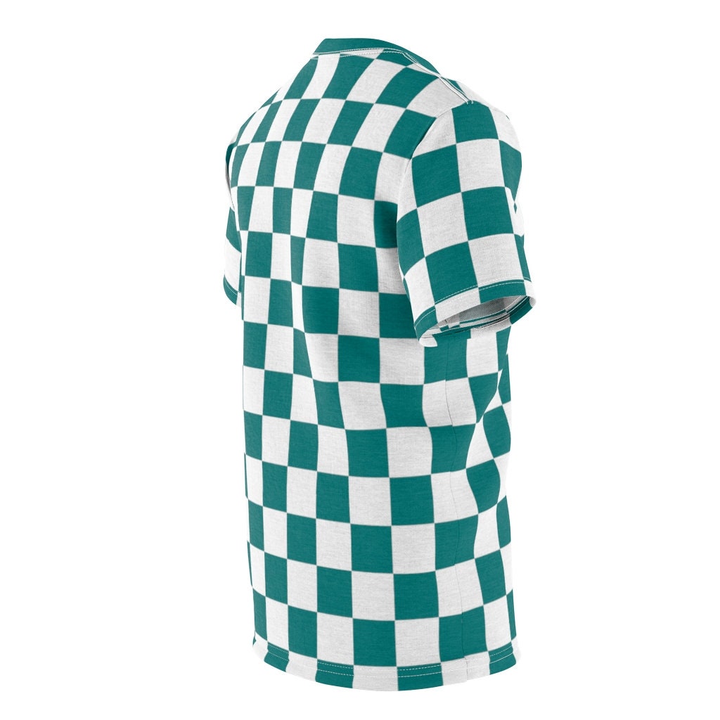 Short Sleeve Green and White Checker Shirt buenos New Chess Etsy