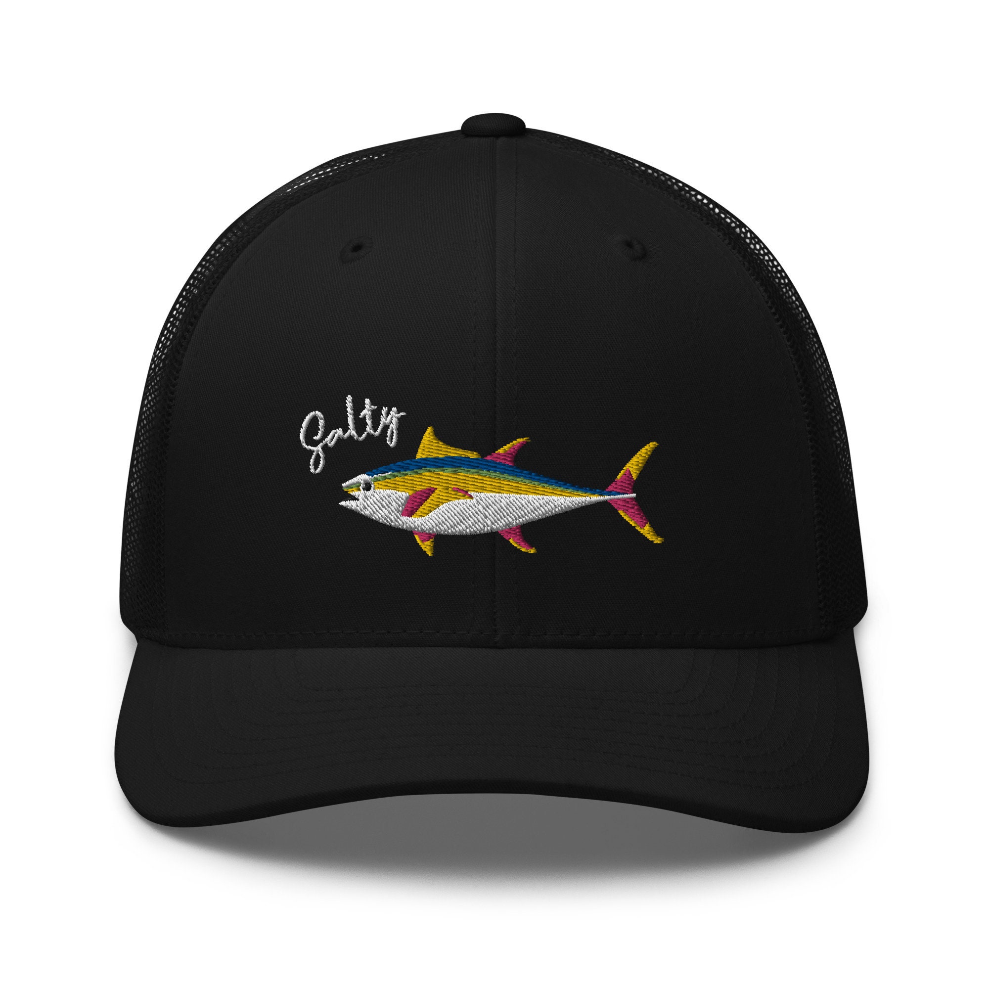 Salty Trucker Cap, Tuna Fishing Hat, Gift for Fisherman, Fish Baseball Cap, Fishing Cap