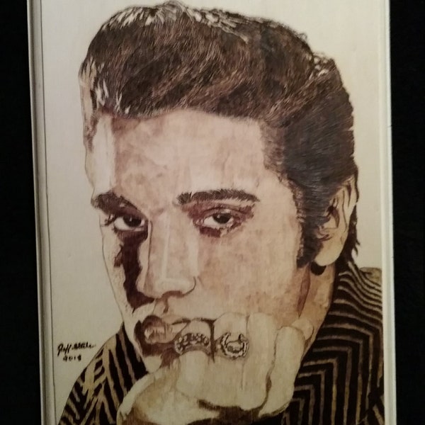 Rare Elvis photo,The King,Elvis Presley,Iconic Rock legend,Elvis Historical 1950's,Elvis wood burning,King of Rock,50's memorabilia,Rock art