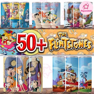 50+ Cartoon Tumbler Bundle, Flintstones and  Neighbors Tumbler 20oz Skinny Sublimation,  Bundle Digital Design, PNG Instant Download