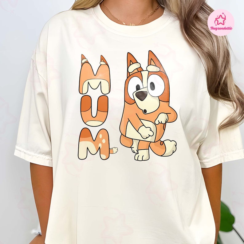Blue Dog Mom Shirt, Blue Dog Cartoon Sweatshirt, Custom Text Shirt ...