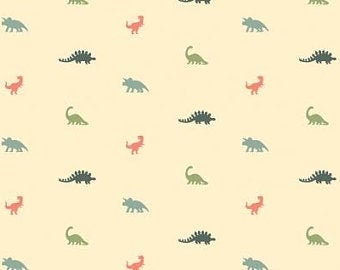 Dear Stella You Rock Mini Dinos on Angora Cotton Fabric by 1/2 Yard