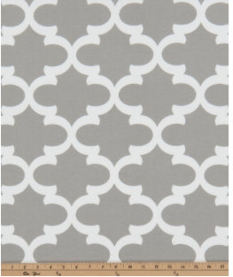 Premier Prints Outdoor Fabric Fynn Grey and White Quatrefoil Etsy