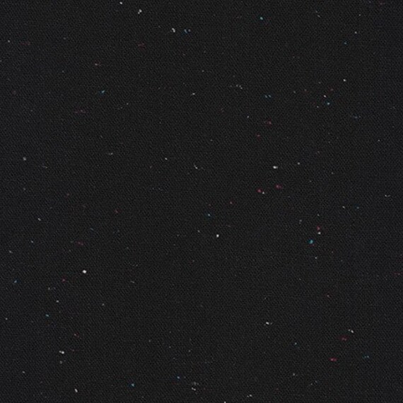 Robert Kaufman Essex Speckle Yarn Dyed Cotton Linen Black Fabric by 1/2 Yard