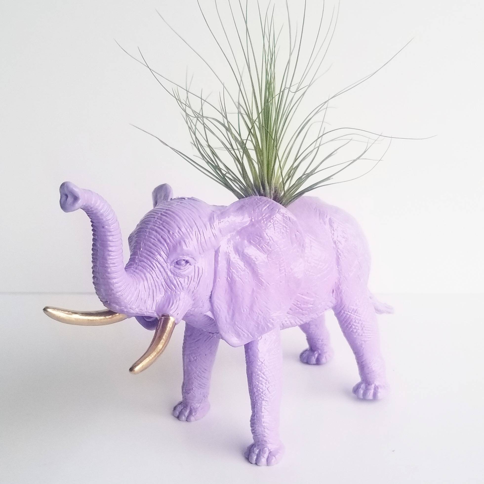 Perfect Pair Lavender & Pink Elephant Planter W/ Gold Etsy