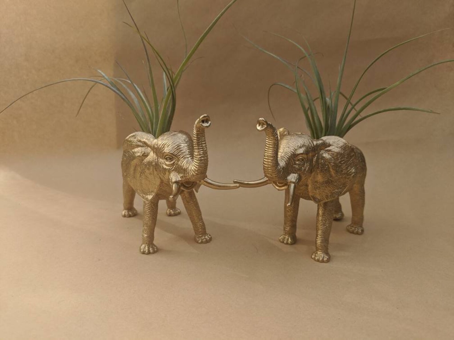 Gold Elephant Decor Perfect Pair Planters Elephant Planters Etsy