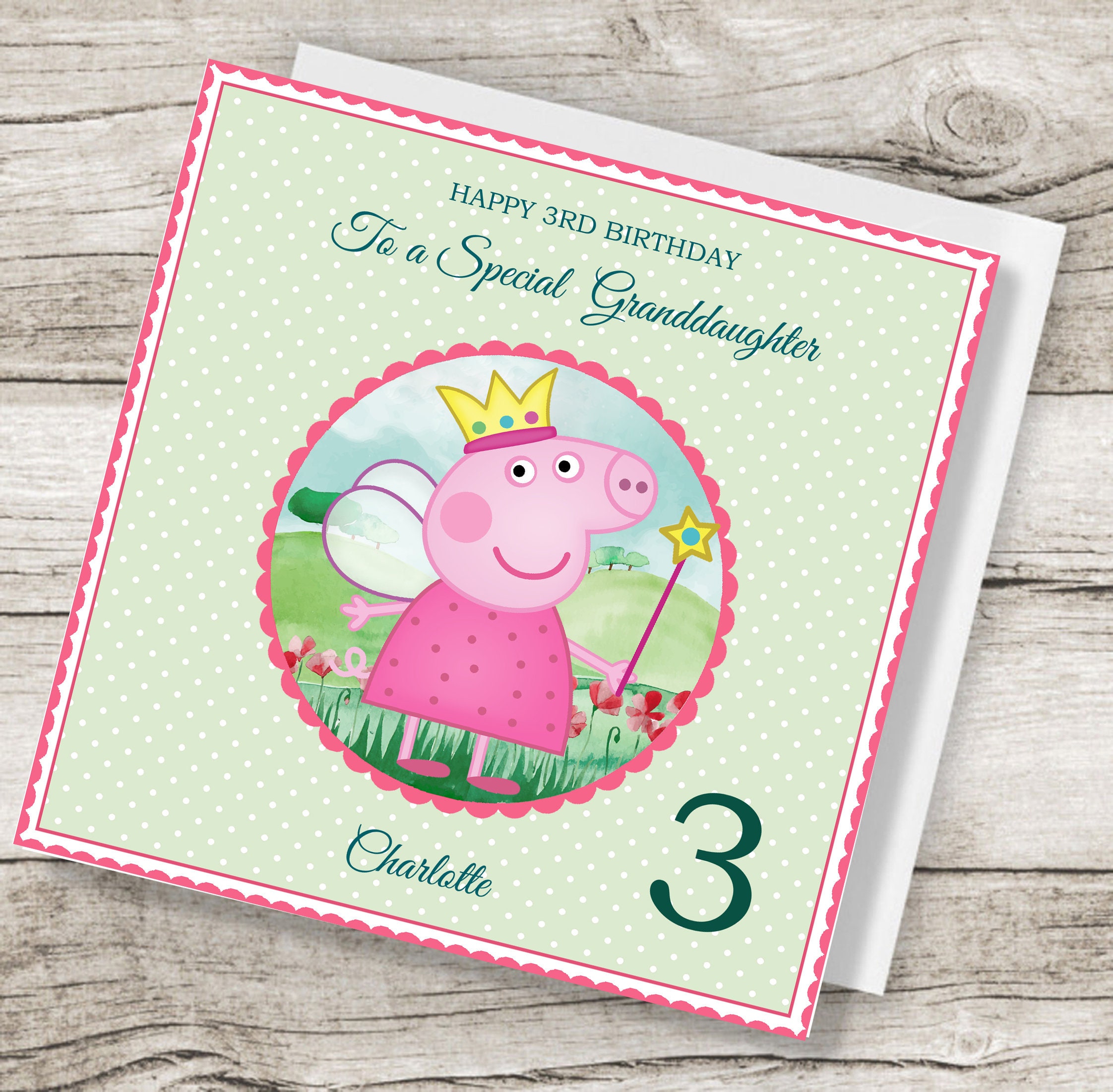 Handmade Personalised Peppa Pig Birthday Card Any Age Relative - Etsy Norway