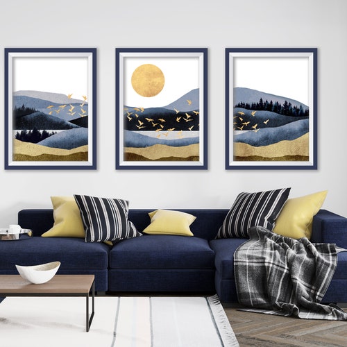 Set of 3 Abstract Art Prints of Paintings Watercolour Wall Art Etsy