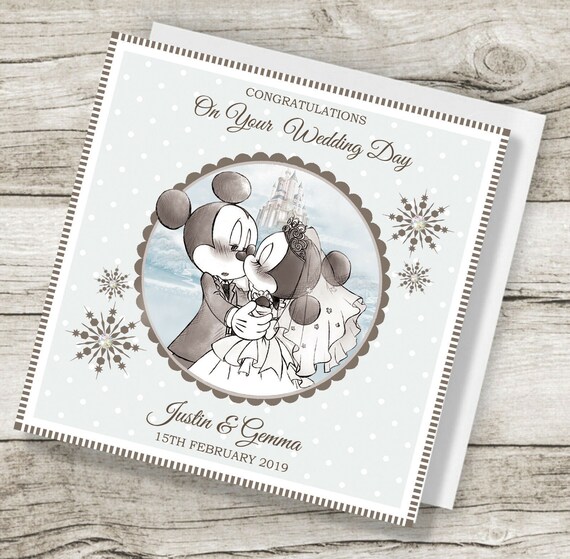 Handmade Personalised Disney Minnie Mickey Winter Wedding Etsy