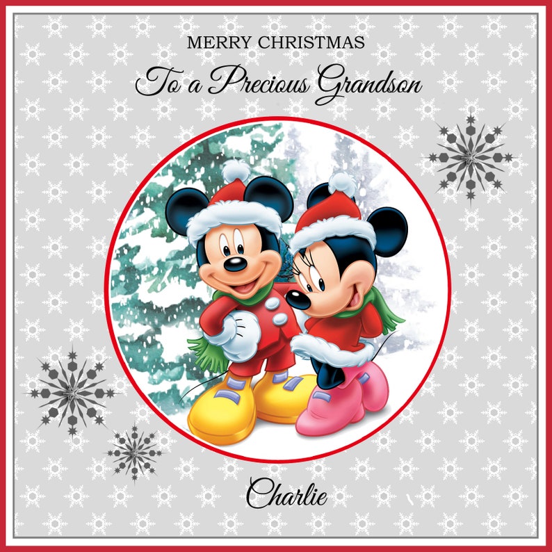 Carte de Noel personnalisée Disney Minnie Mickey faite à la | Etsy