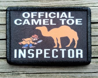 Official Camel Toe Inspector Morale Patch - 2x3 Hook and Loop Patches for Molle Gear, Operator Hat, Backpack, Made in The USA