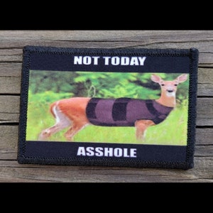 Not Today Funny Morale Patch - Hook and Loop Backing for Backpack, Rucksack, Operator Hat and Much More!