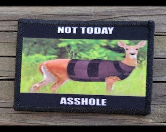 Not Today Funny Morale Patch - Hook and Loop Backing for Backpack, Rucksack, Operator Hat and Much More!