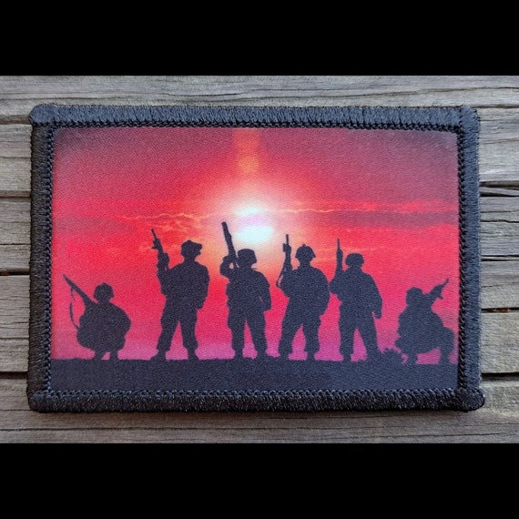 Combat Veteran Soldiers Sunset Morale Patch Hook and Loop Backing for  Backpack, Rucksack, Operator Hat and Much More!