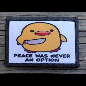 Peace Was Never An Option Morale Patch - Hook and Loop Backing for Backpack, Rucksack, Operator Hat and Much More!