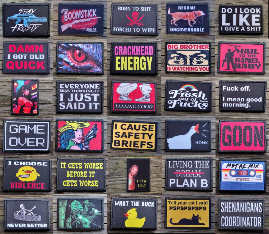 Oh Lawd He Treadin&#39; Funny Cat Morale Patch Don&#39;t Tread On Me - Hook and Loop Backing for Backpack, Rucksack, Operator Hat and Much More!