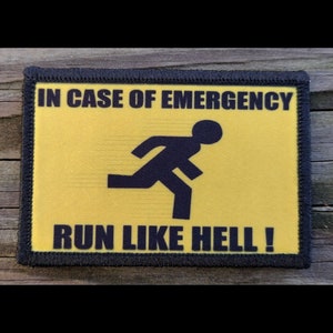 Run Like Hell Funny Morale Patch - Hook and Loop Backing for Backpack, Rucksack, Operator Hat and Much More!