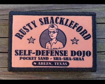 King of the Hill Rusty Shackleford Self Defense Morale Patch - 2x3 Hook and Loop Patches for Molle Gear, Operator Hat, Backpack