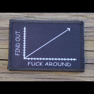 F@ck Around Find Out Chart Morale Patch - Hook and Loop Backing for Backpack, Rucksack, Operator Hat and Much More!