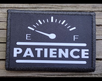 Out Of Patience Morale Patch - Hook and Loop Backing for Backpack, Rucksack, Operator Hat and Much More!