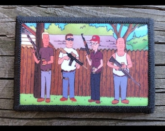 King of the Hill Guns Morale Patch - 2x3 Hook and Loop Patches for Molle Gear, Operator Hat, Backpack, Made in The USA