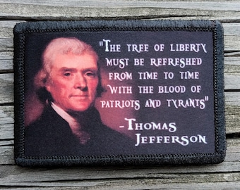 Thomas Jefferson Tree of Liberty Morale Patch - 2x3 Hook and Loop Patches for Molle Gear, Operator Hat, Backpack, Made in The USA