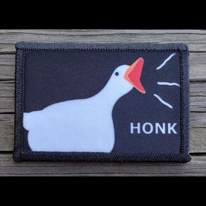 Goose Honk Funny Morale Patch - Hook and Loop Backing for Backpack, Rucksack, Operator Hat and Much More!