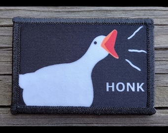 Goose Honk Funny Morale Patch - 2x3 Hook and Loop Patches for Molle Gear, Operator Hat, Backpack, Made in The USA
