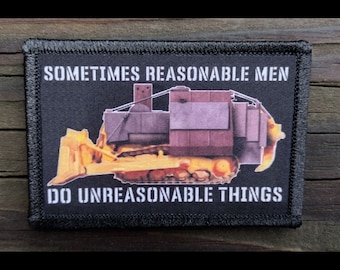 Parche moral Killdozer Reasonable Men - Parches de velcro de 2x3 para equipo Molle, gorra de operador, mochila, Hecho en EE. UU.