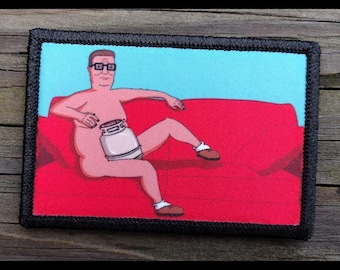 King of the Hill Couch Morale Patch - 2x3 Hook and Loop Patches for Molle Gear, Operator Hat, Backpack, Made in The USA
