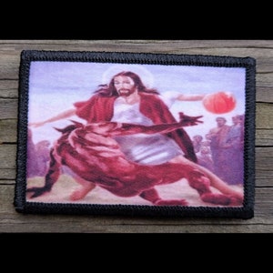 Jesus Crossing The Devil Meme Morale Patch - Hook and Loop Backing for Backpack, Rucksack, Operator Hat and Much More!