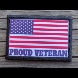 Proud Veteran Morale Patch - Hook and Loop Backing for Backpack, Rucksack, Operator Hat and Much More!