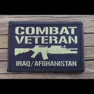 Combat Veteran Afghanistan Iraqi Freedom Morale Patch - Hook and Loop Backing for Backpack, Rucksack, Operator Hat and Much More!
