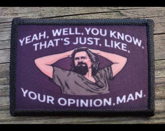 The Big Lebowski Yeah Well Morale Patch - 2x3 Hook and Loop Patches for Molle Gear, Operator Hat, Backpack, Made in The USA