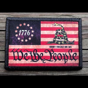 Dont Tread On Me American Flag Morale Patch - Hook and Loop Backing for Backpack, Rucksack, Operator Hat and Much More!