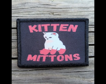 Kitten Mittons Morale Patch - 2x3 Hook and Loop Patches for Molle Gear, Operator Hat, Backpack, Made in The USA