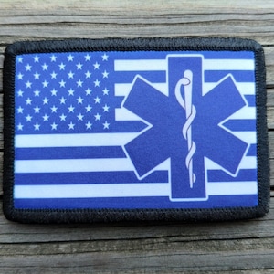 Paramedic Flag Morale Patch - Hook and Loop Backing for Backpack, Rucksack, Operator Hat and Much More!