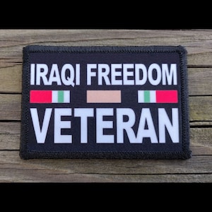 Operation Iraqi Freedom Veteran Morale Patch - Hook and Loop Backing for Backpack, Rucksack, Operator Hat and Much More!