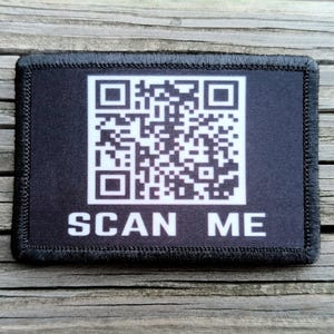 Rick Roll QR Code Morale Patch - Hook and Loop Backing for Backpack, Rucksack, Operator Hat and Much More!