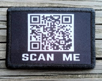 Rick Roll QR Code Morale Patch - 2x3 Hook and Loop Patches for Molle Gear, Operator Hat, Backpack, Made in The USA