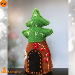 Christmas Ornament Sewing Pattern PDF, Christmas Tree Fairy House