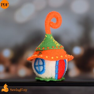 Felt Fairy House Sewing Pattern: DIY Christmas Ornament (PDF)