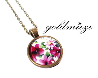 Kette pinke Blumen